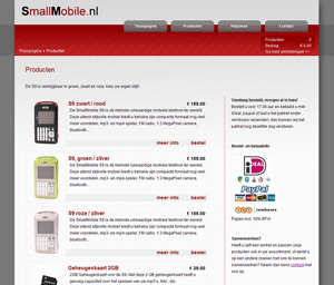 afbeelding 2 project Webwinkel: Smallmobile.nl