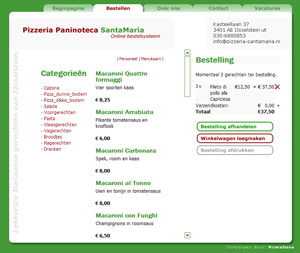 afbeelding 2 project Webwinkel: Pizzeria-santamaria.nl