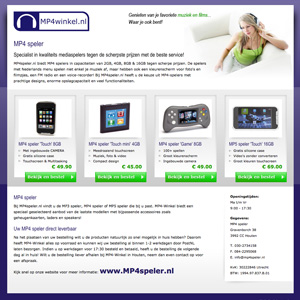 afbeelding 1 project Landingspagina's mp4winkel.nl