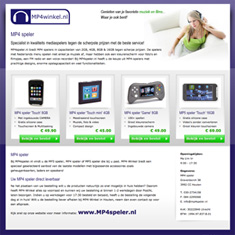 MP4speler.nl biedt MP4 spelers in capaciteiten van 2GB, 4GB, 8GB & 16GB tegen scherpe prijzen. 