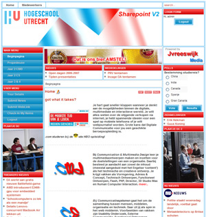 afbeelding 1 project Intranet: sharepoint.hu.nl