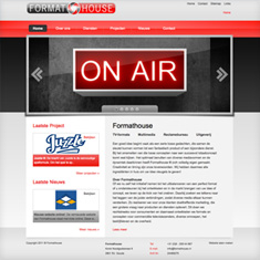 Deze website hebben wij als multimedia webdesigner gemaakt voor Tv-producent / reclame bureau Formathouse. 